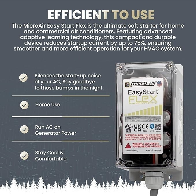 Grade B-Micro-air EasyStart FLEX Home AC Soft Starter 398 - Bluetooth, 6 Ton