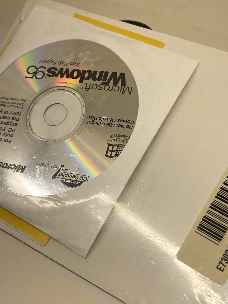 New Sealed Microsoft Windows 95 software cd coa NOS SEALED NEW