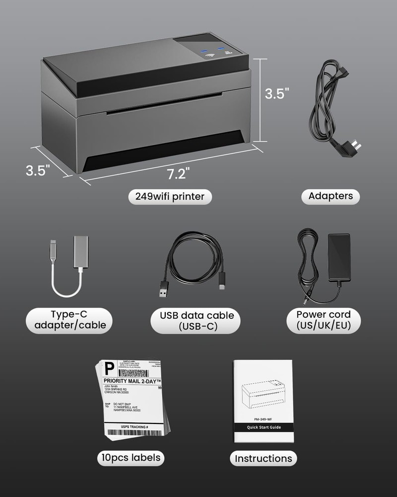 Phomemo Wifi Label Printer 4x6 Shipping Label Printer Wireless Thermal Printer