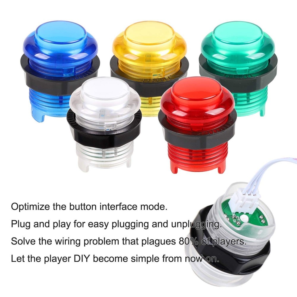 Arcade Button Kit 5V LED Joystick for PC Raspberry Pi MAME DIY Arcade Games