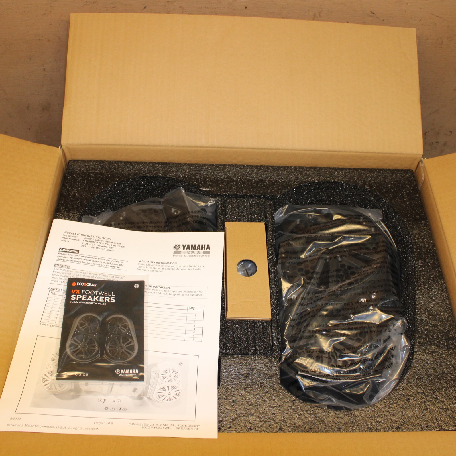 Yamaha 2021-2026 VX / GP Footwell Speakers BLACK EcoxGear Bluetooth Audio GP1800