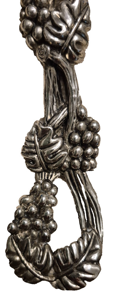 Godinger Silver Plate Slotted Serving Spoon Grapes Leaves Design