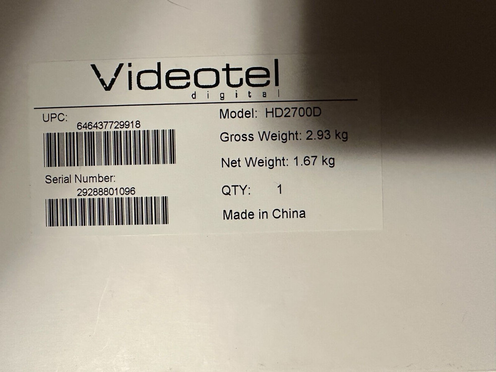 Videotel HD2700D Industrial Looping Media Player