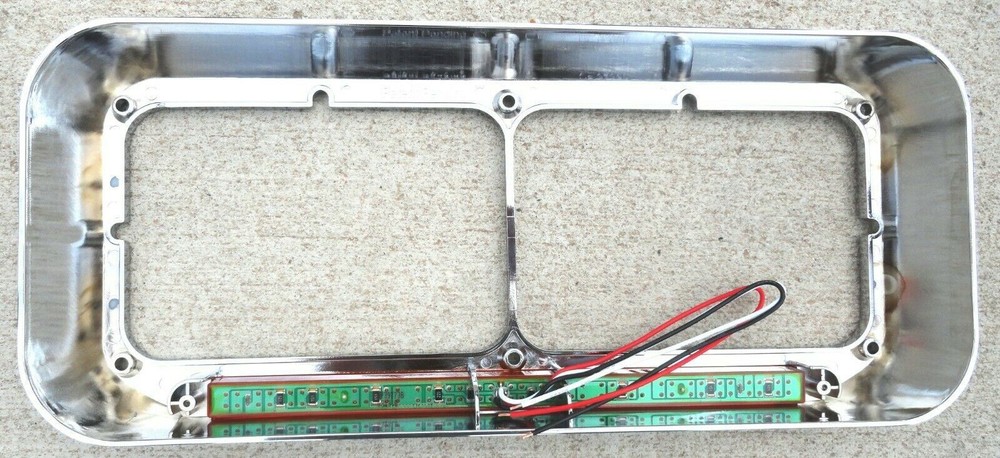 Headlight Bezel for Rectangular Dual Headlight Amber Lens/19 LEDs Bar UP#32358