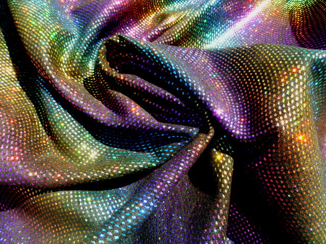 Pigskin leather hide Flashing Glitter Metallic Rainbow Waves Pattern 1.5oz