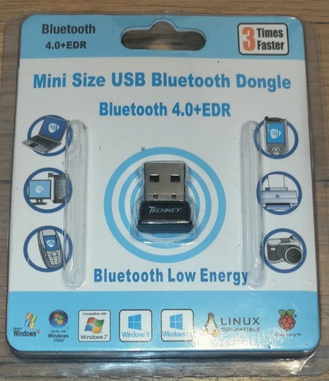 Lot of 3 Techkey Mini Size USB Bluetooth Adapter/Dongle. Bluetooth 4.0 EDR