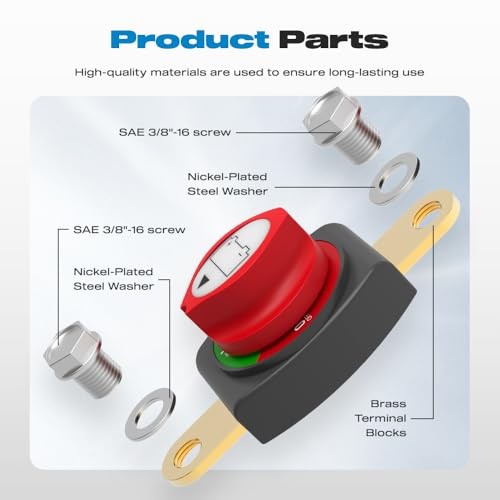 Battery Disconnect Switch, Malictele On/Off Side Post On-Off-275A-Side Post