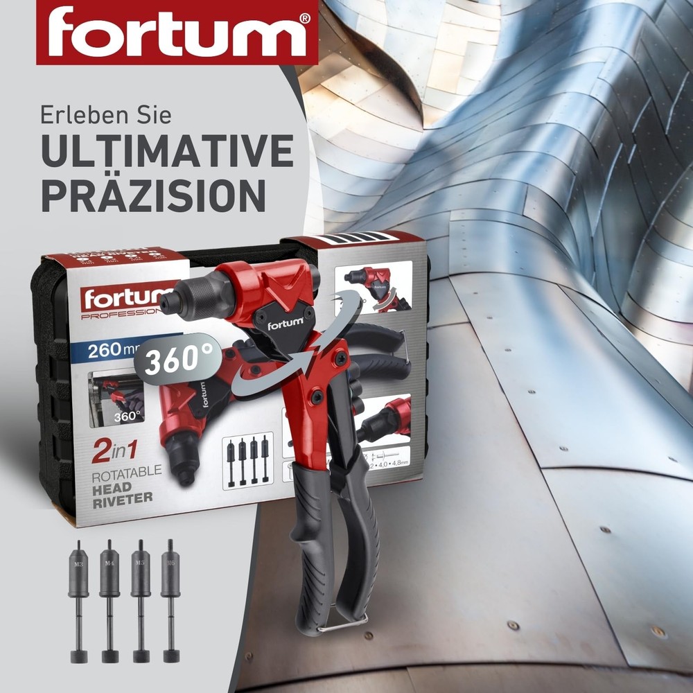 Combination Hand Riveter for Blind Rivets & Threaded Rivets I 360° Swivel Head | Rivet...