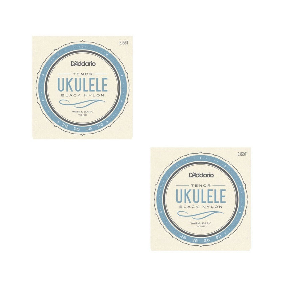 D'Addario Ukulele Strings 2 Sets Black Nylon EJ53T Uke Tenor