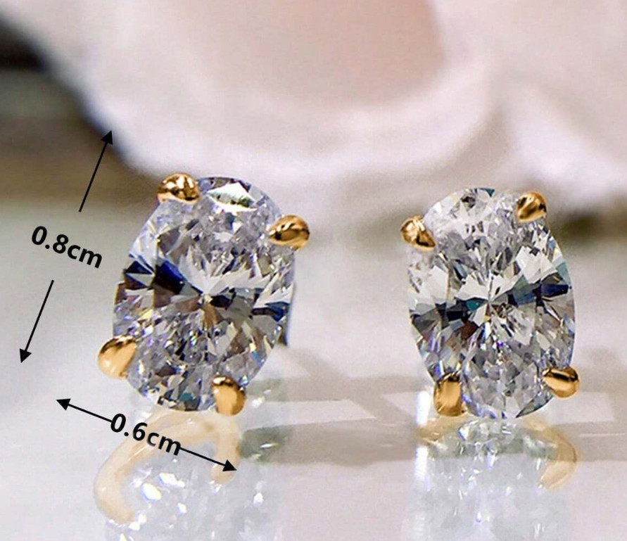 2Ct Lab Created Diamond Earrings 18K Gold Plated