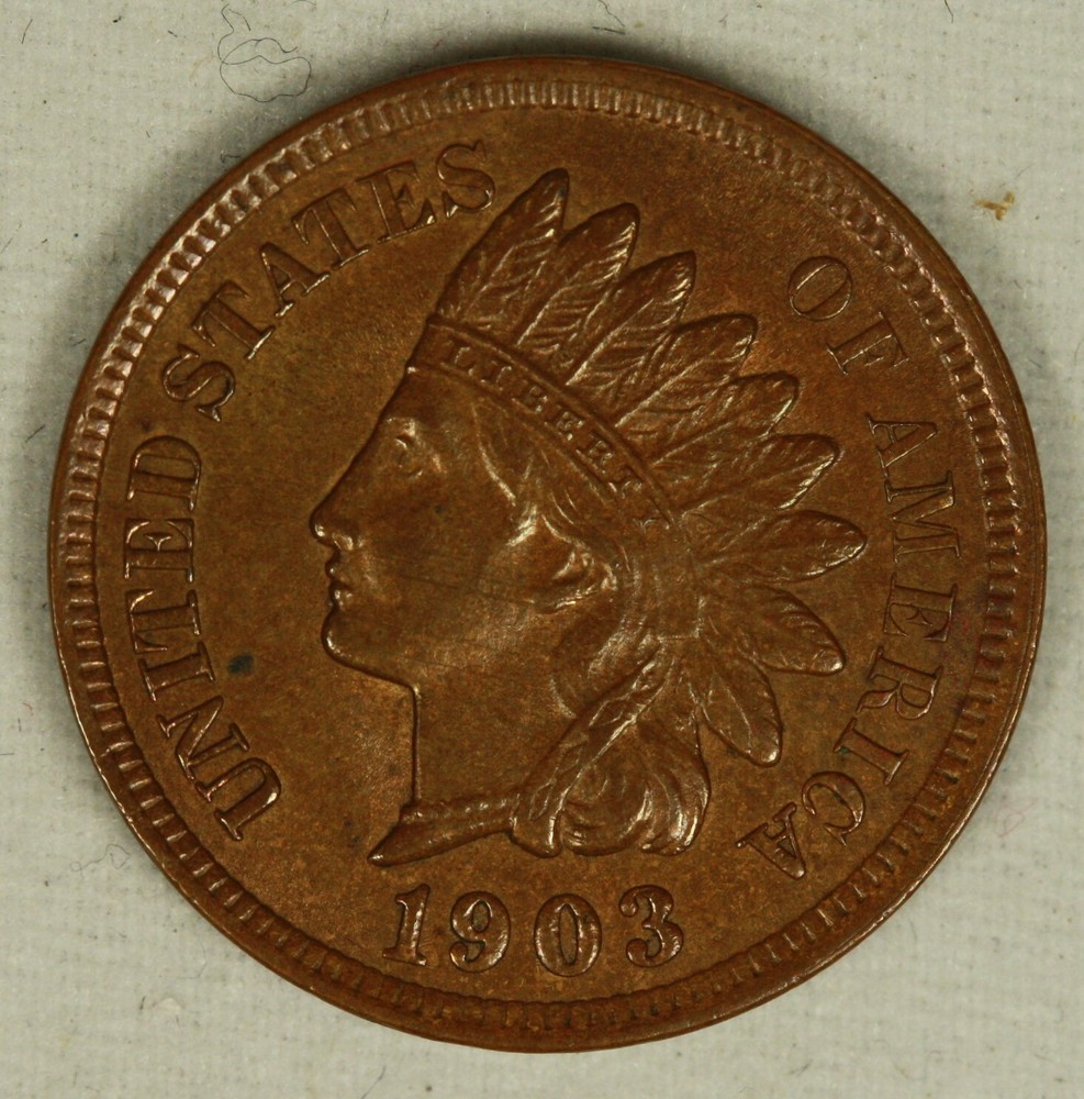 1903 Indian Cent. .01. Smooth Mellow Brown. Unc.