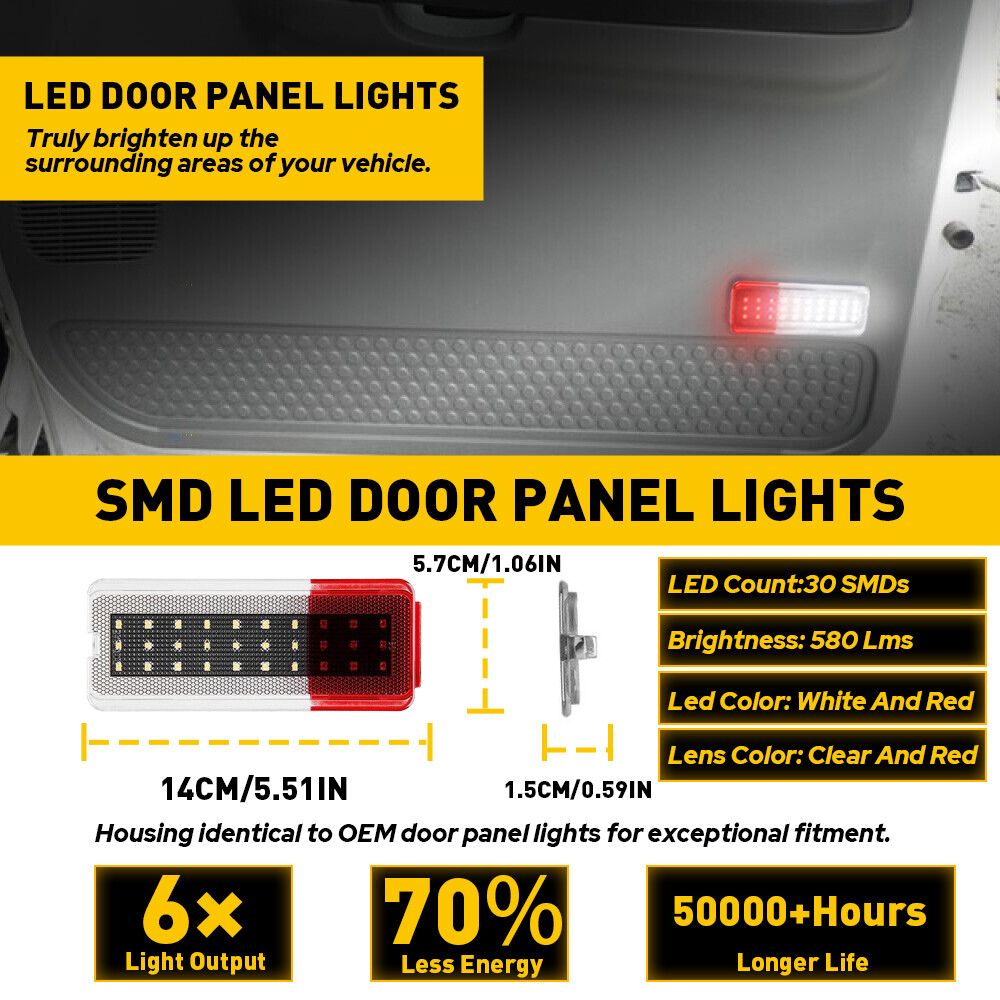 Interior Door Panel Light Reflector For 99-07 Ford Super Duty F250 F350 F450 EOA