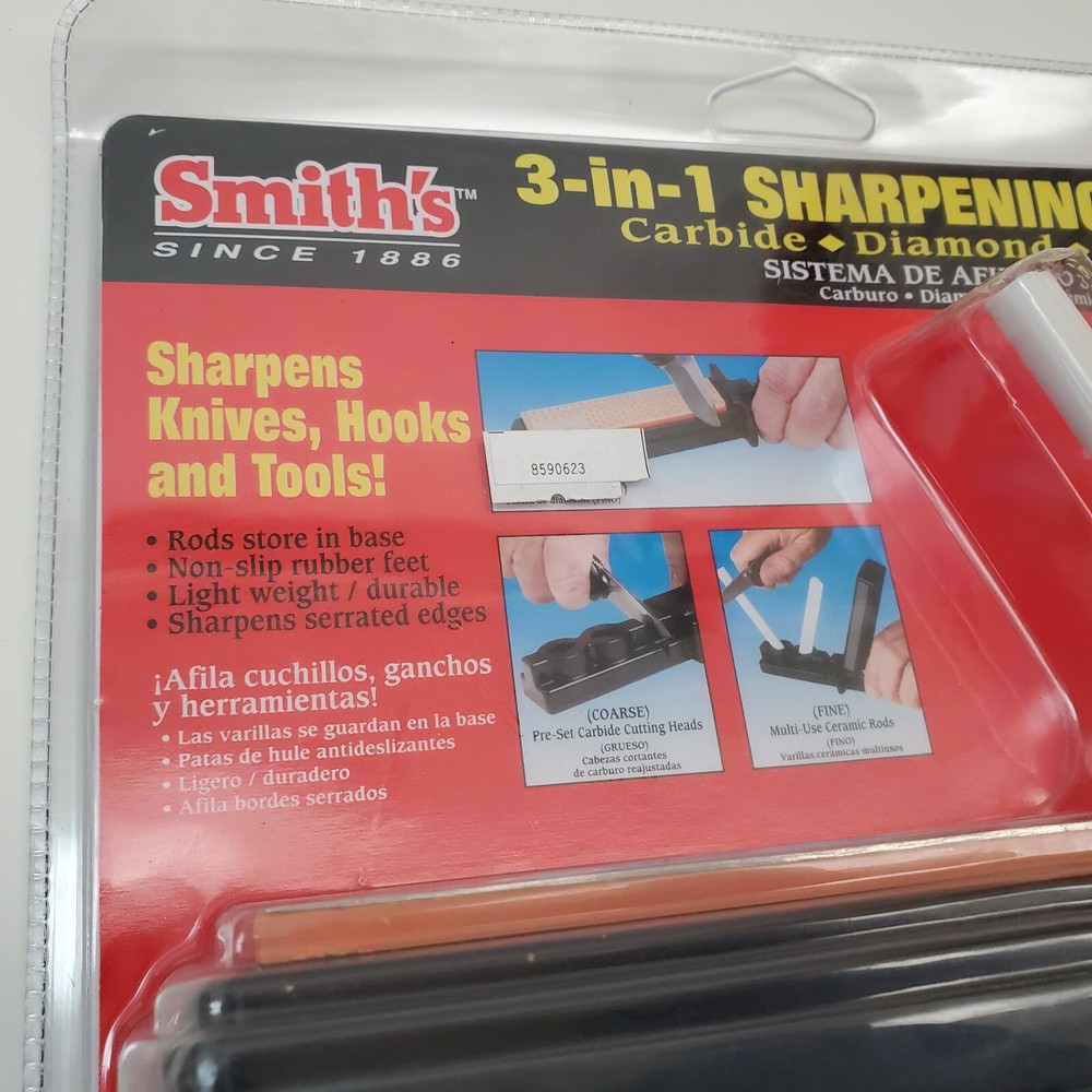NEW Smith's 3-in-1 Sharpening System Carbide Diamond Ceramic