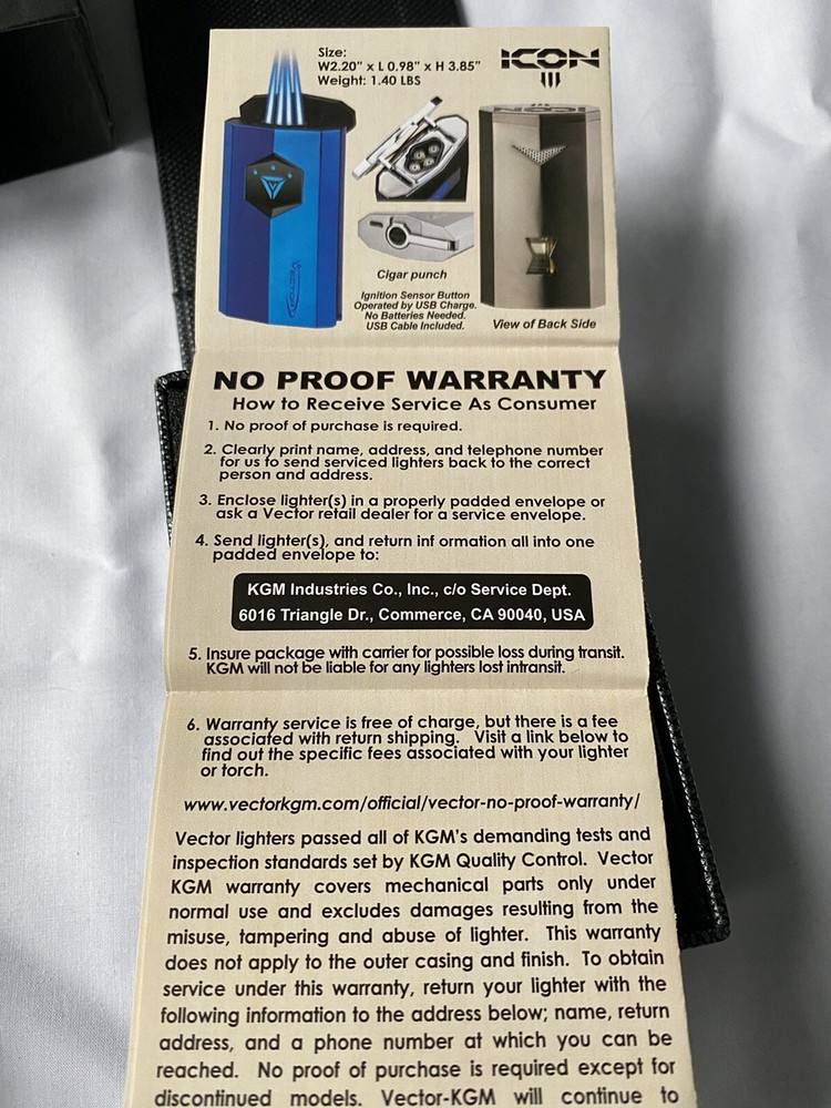 Vector VMotion Dual Jet Cigar Lighter - Blue - New
