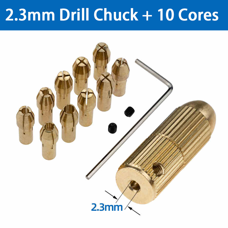 Micro Brass Drill Chuck Set Interchangeable Chuck Collet Core for Rotary Tool