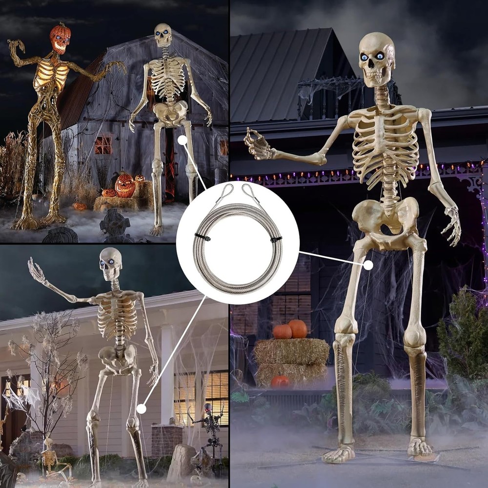 12 ft Skeleton Replacement Guy Wire Part, Tether Cable Guy Wire for 12 Foot S...