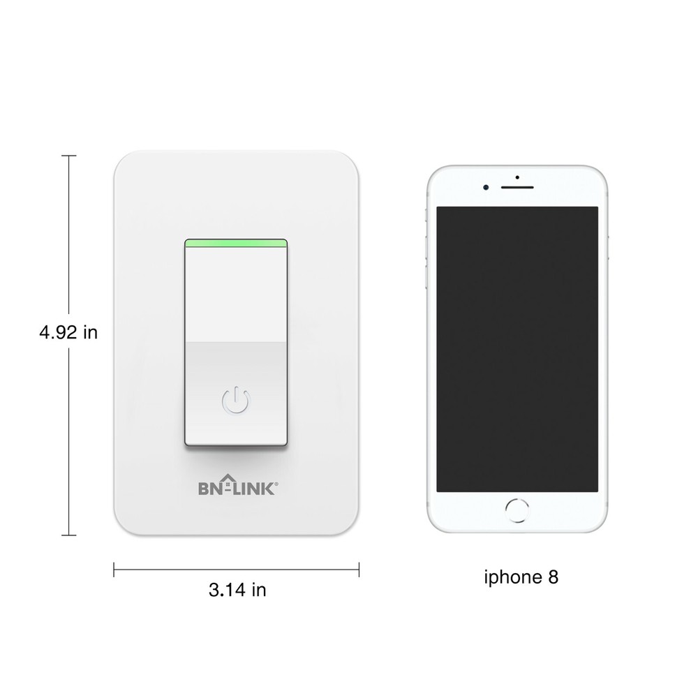 BN-LINK WIFI Smart In Wall Light Switch Compatible with Alexa/Google Assistant