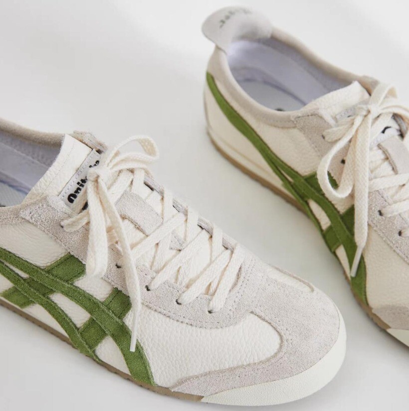 Classic Unisex Onitsuka Tiger MEXICO66 White Birch/Green Athletic Shoes Sneakers