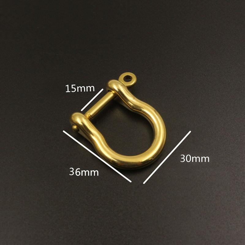 5Pieces Solid Brass D-Bow Shackle Screw Pin Attach Keychain Hook Leather Craft