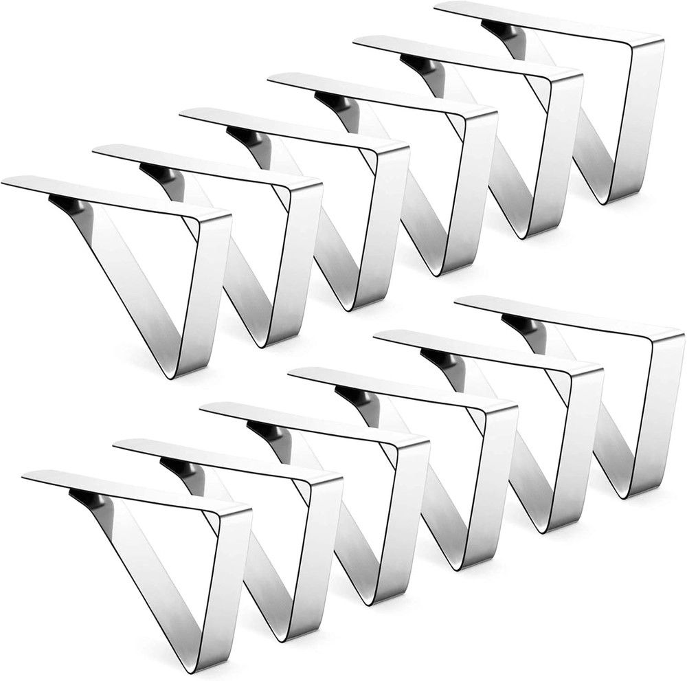 12 Pack Tablecloth Clips - Heavy Duty Picnic Table Clips, Stainless Steel Table