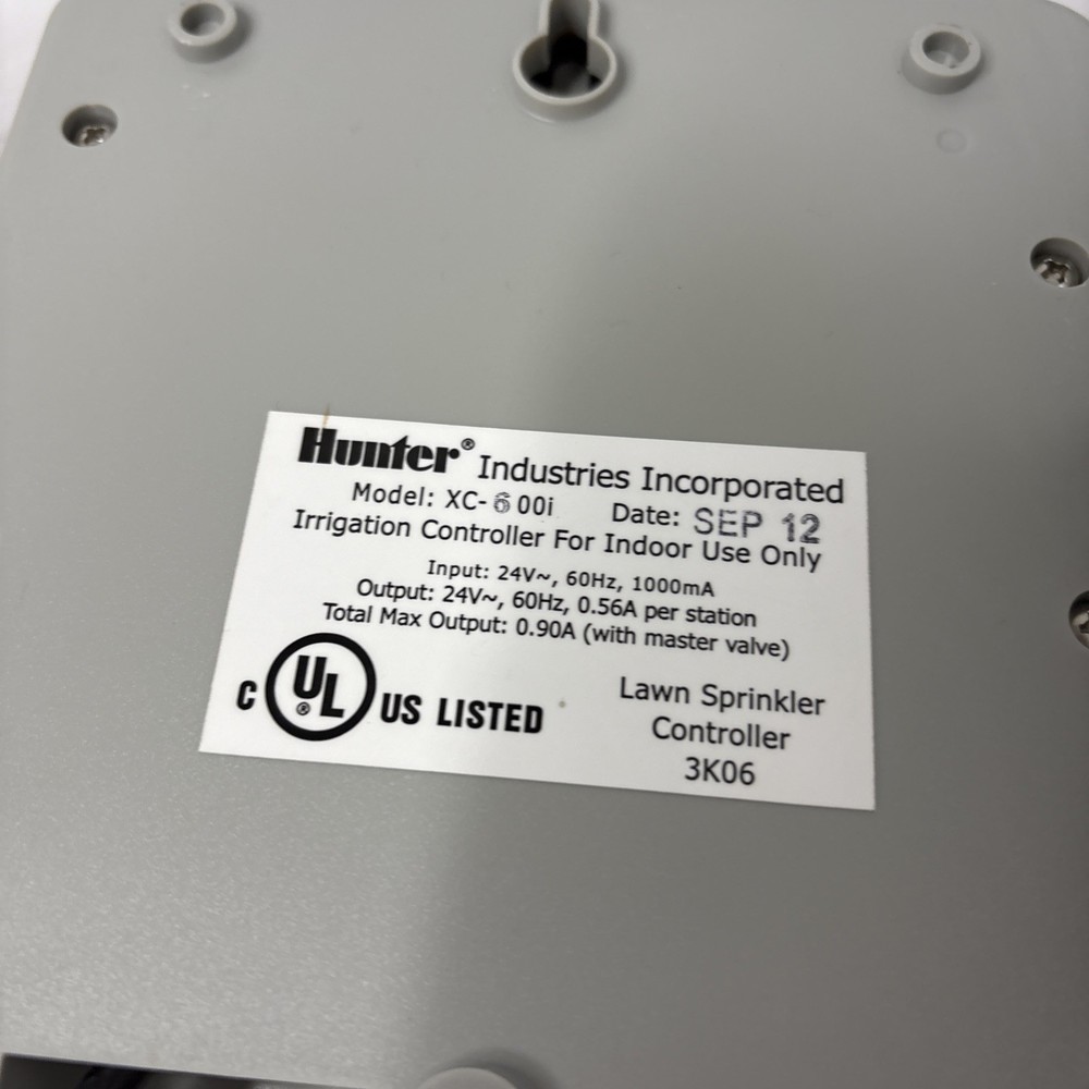 Hunter X-Core 6-Station Zone XC-600i Sprinkler Irrigation Timer Controller