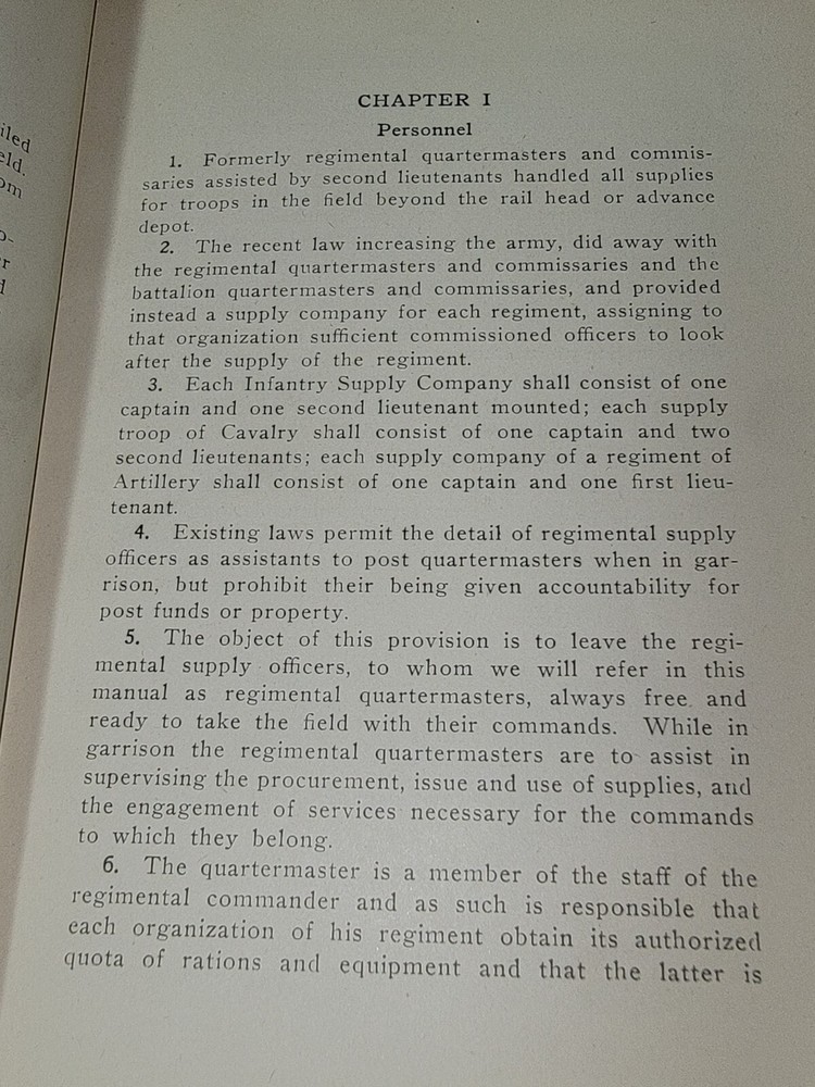 WWI US Army Book for Quartermasters Dated 1916