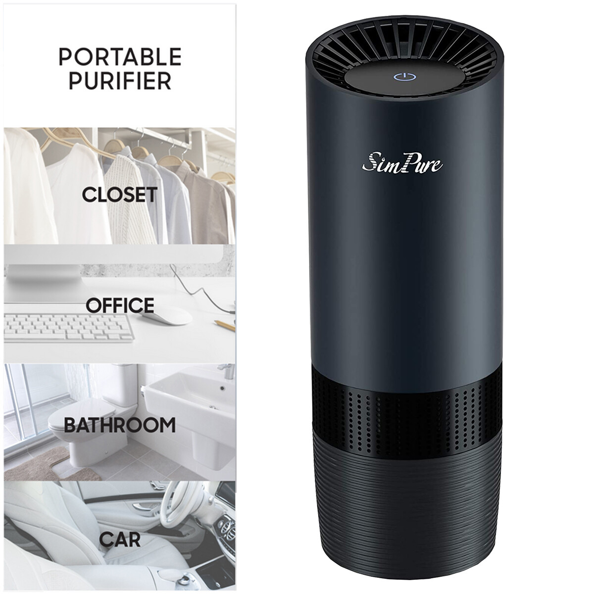 Portable Air Purifier for Home Car 2022 Upgraded H13 True HEPA Filter Cleans Air