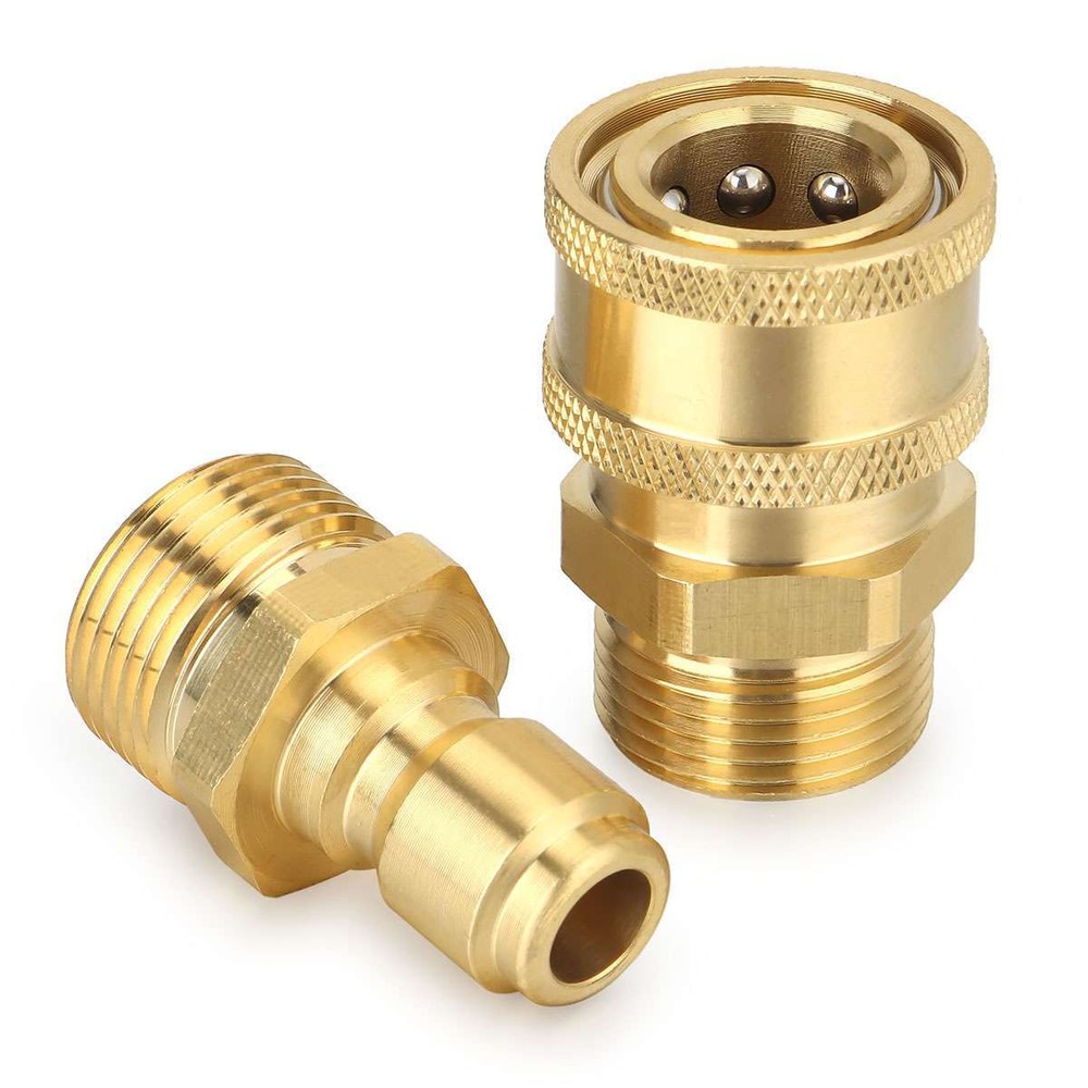 3/8" M22 Brass Pressure Washer Quick Release Connect Fitting Coupling Adapter