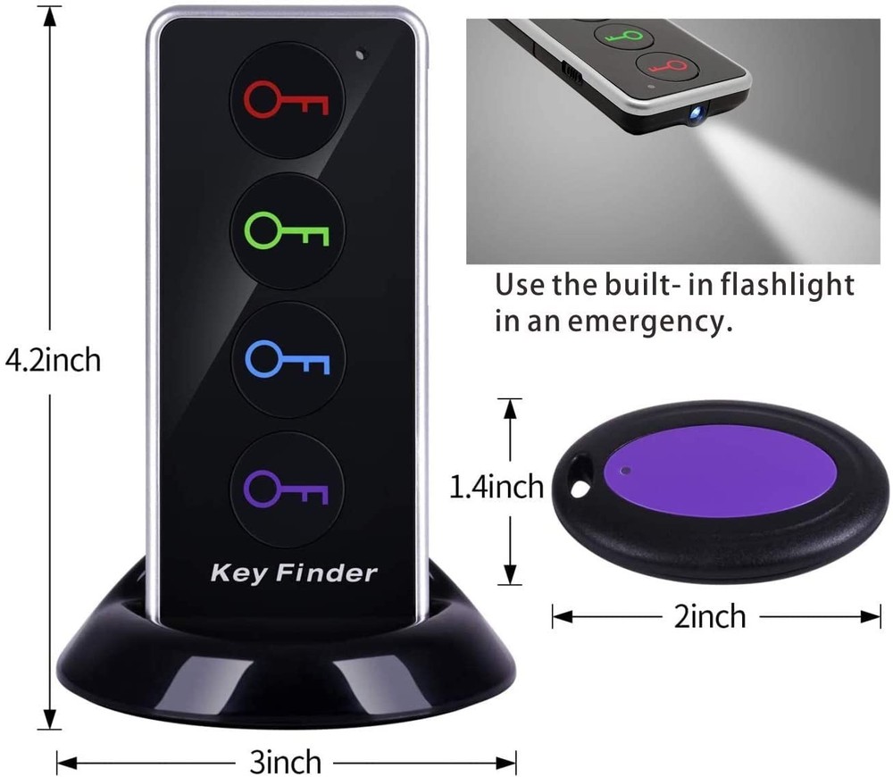 80dB RF Key Finder Tags 131ft Range Wireless Tracker for Wallet Pet