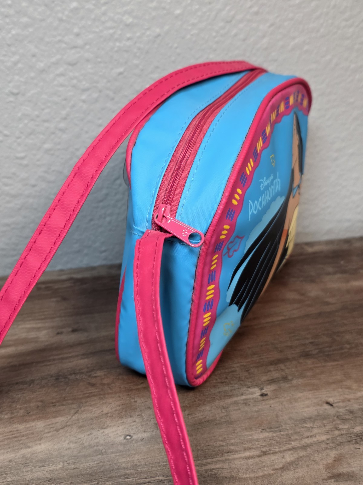 Vtg 90s DISNEY Pocahontas Kids Purse Bag Princess Vinyl By Pyramid Toy Costume