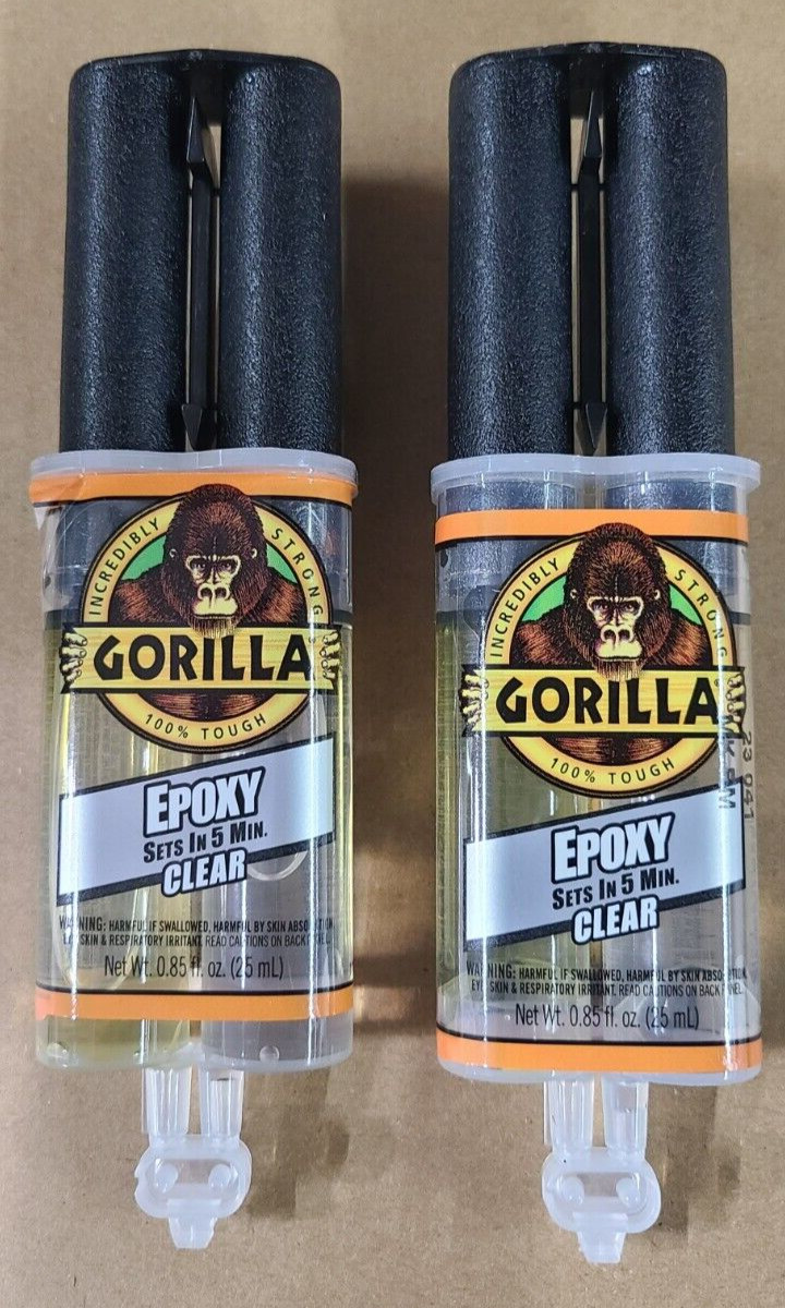 (2) Gorilla Epoxy Glue Liquid 0.85 oz/ Syringe - Clear
