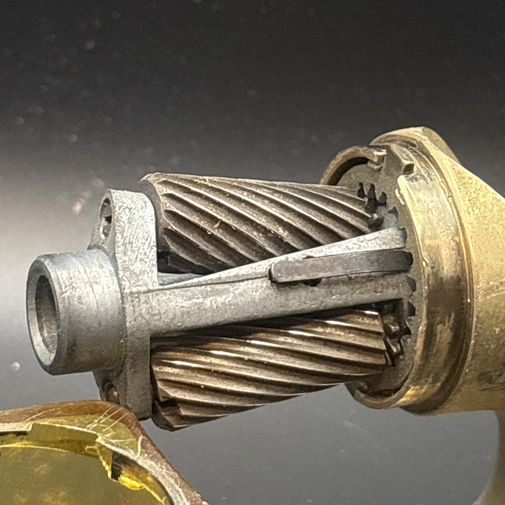 FUTURAMIC PENCIL SHARPENER Wall or Desk Mount Amber Brass