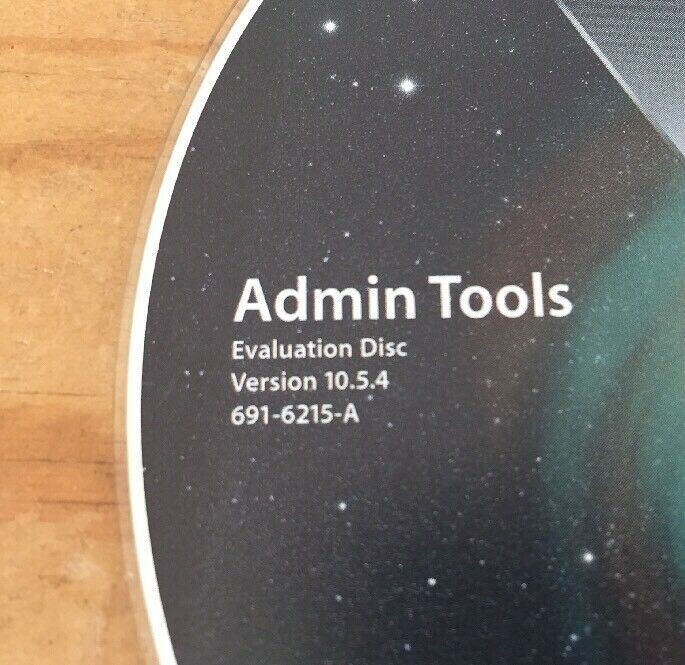 2008 Macintosh Mac OS X Leopard 10.5.4 Admin Tools Evaluation Disc CD