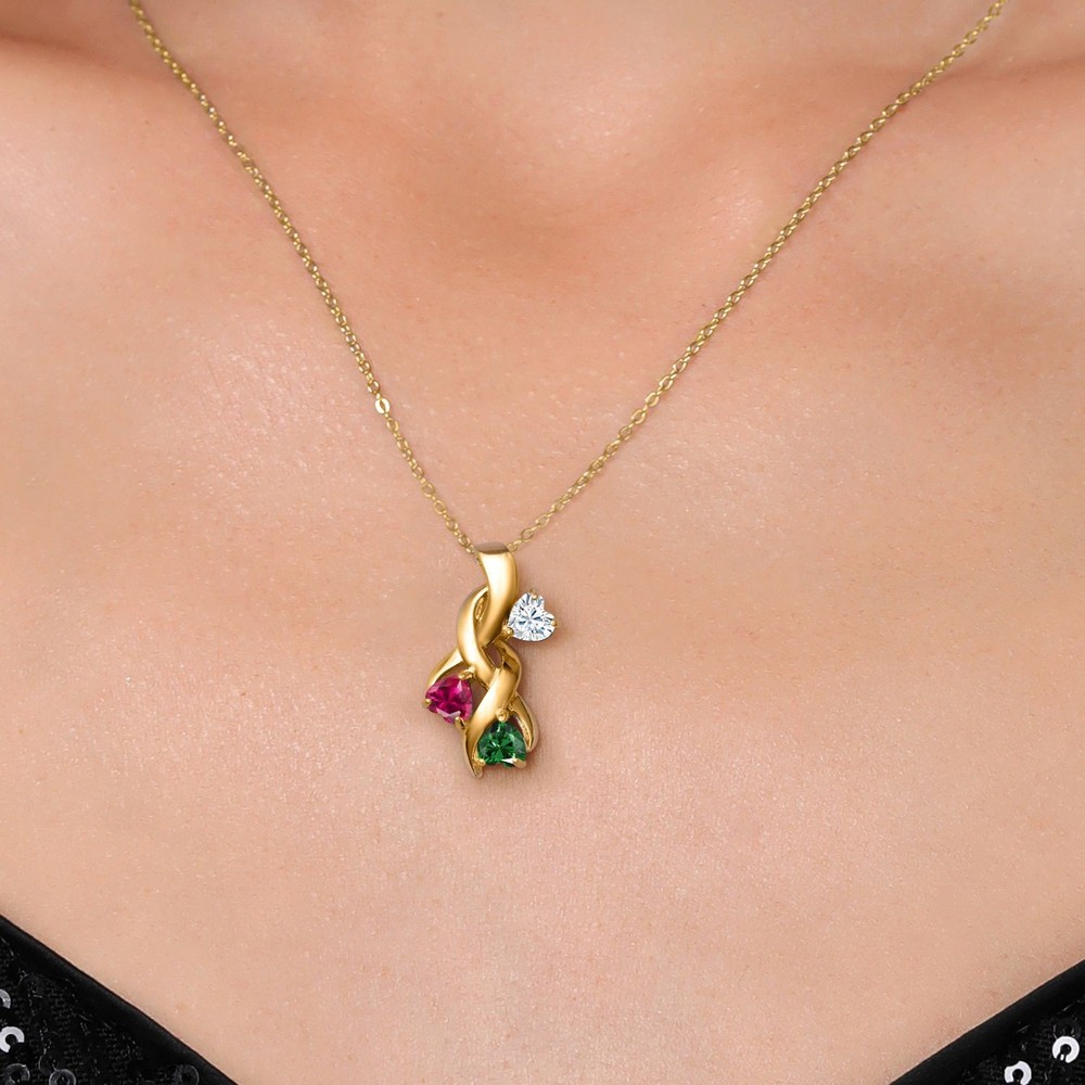 18K Yellow Gold Plated Silver White Moissanite and Created Ruby and Nano