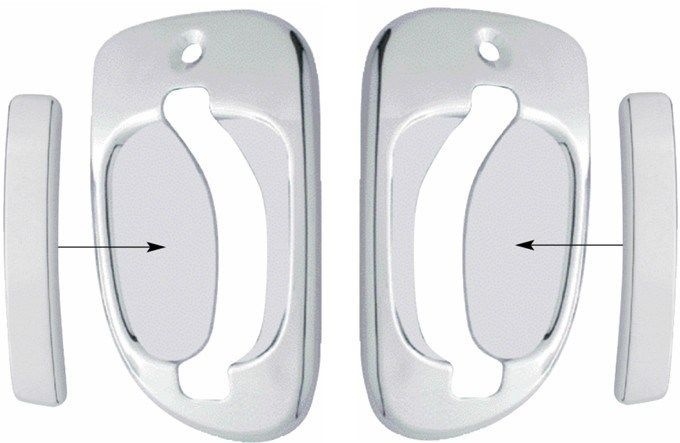 Set x 2 Freightliner Exterior Door Handle Chrome Cover Cascadia , M2 42093 42094