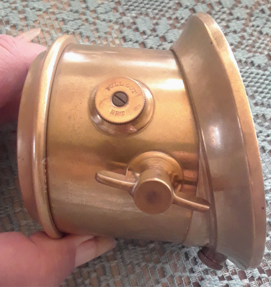VTG ANTQ Solid Brass Maritime Ship Bulkhead Mech Wind Deck Clock◇XLT◇U.S., WWII?