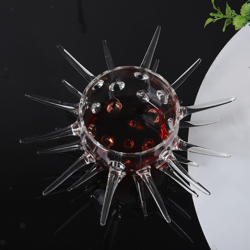 Unique Glass Urchin Shaped Drinkware Goblet Glasses Drinking