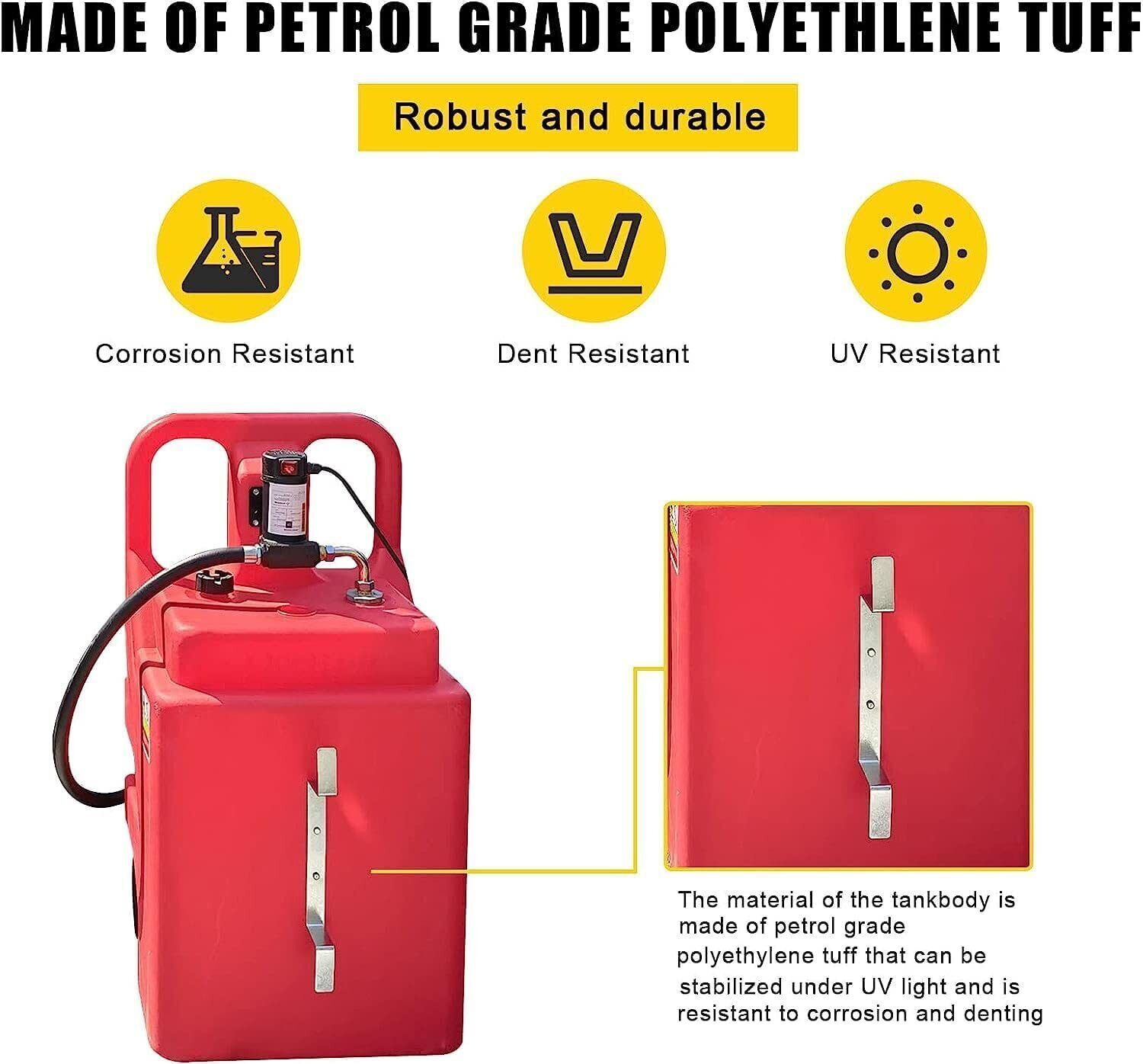 32 Gallon Portable Fuel Tank 120L with 12V Diesel Pump 13ft Delivery Hose