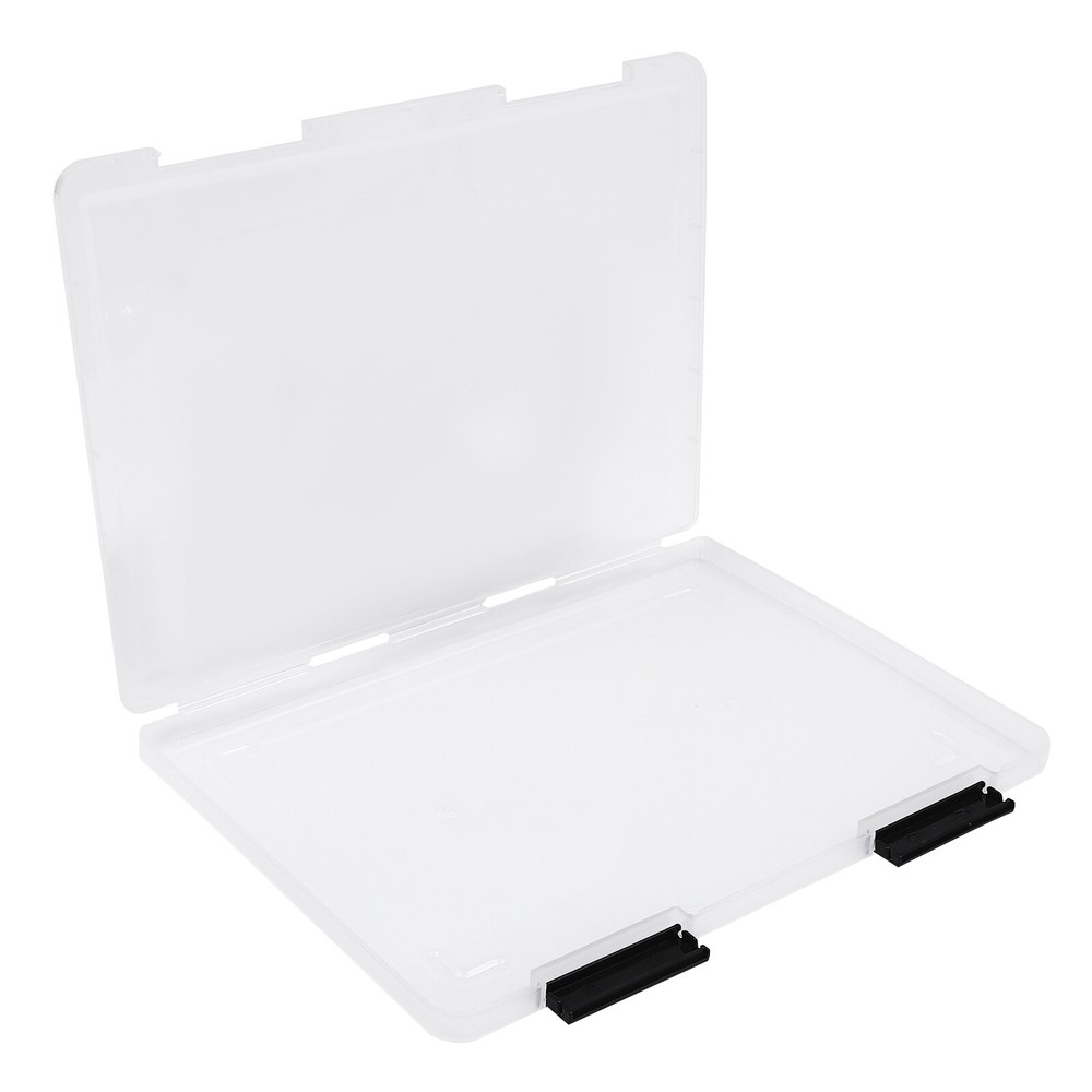 12 Pcs A4 Clear File Boxes Paper Storage Box Document File Holder with Buckle