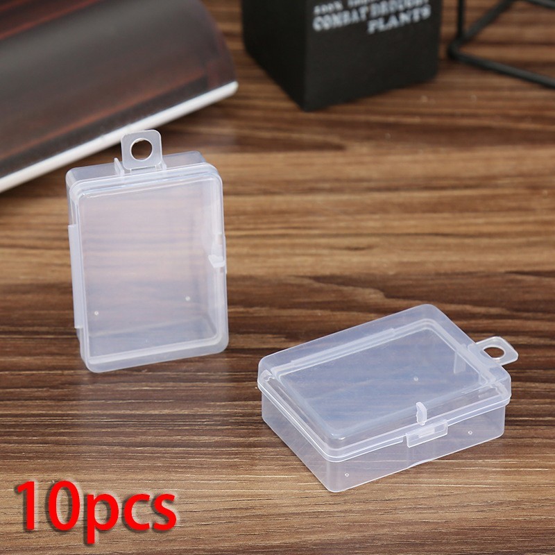 10pcs Small Clear Plastic Rectangular Storage Box Jewelry Beads Container Case
