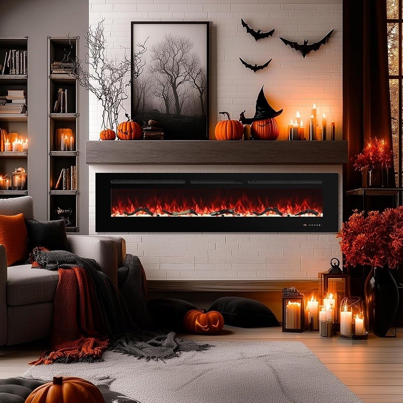 Electric Fireplace Insert Wall Mount 169 Flame Effects Remote Control Heating US