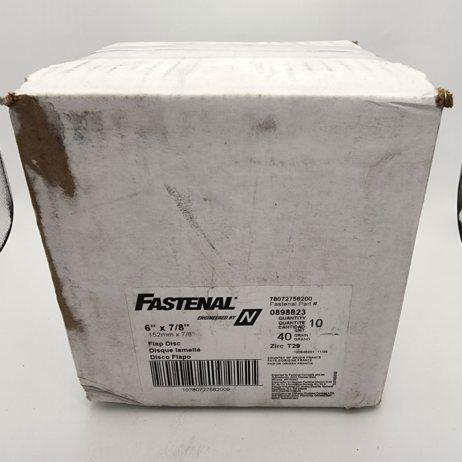 10x NORTON FASTENAL 6" Dia x 7/8" 40 Grit Extra Coarse Zirconia Flap Disc