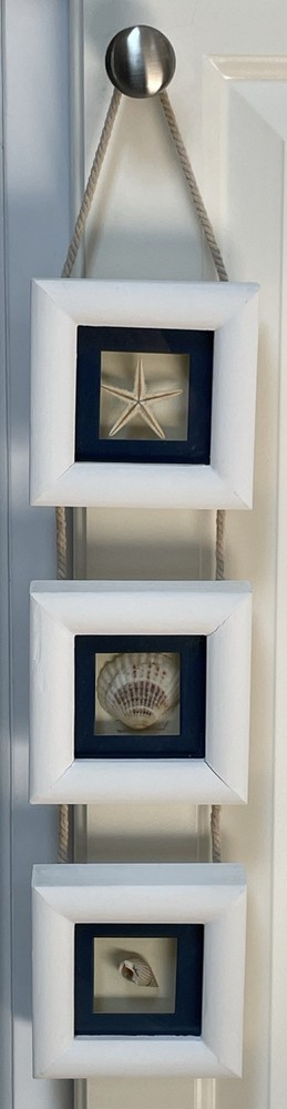 TRIPLE MINIATURE SHADOW BOX FRAMED “SEALIFE” WALL ART