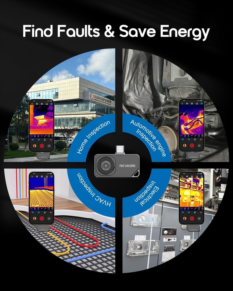 REVASRI Thermal Camera for iPhone and Android, 320×240 Super IR Resolution Th...