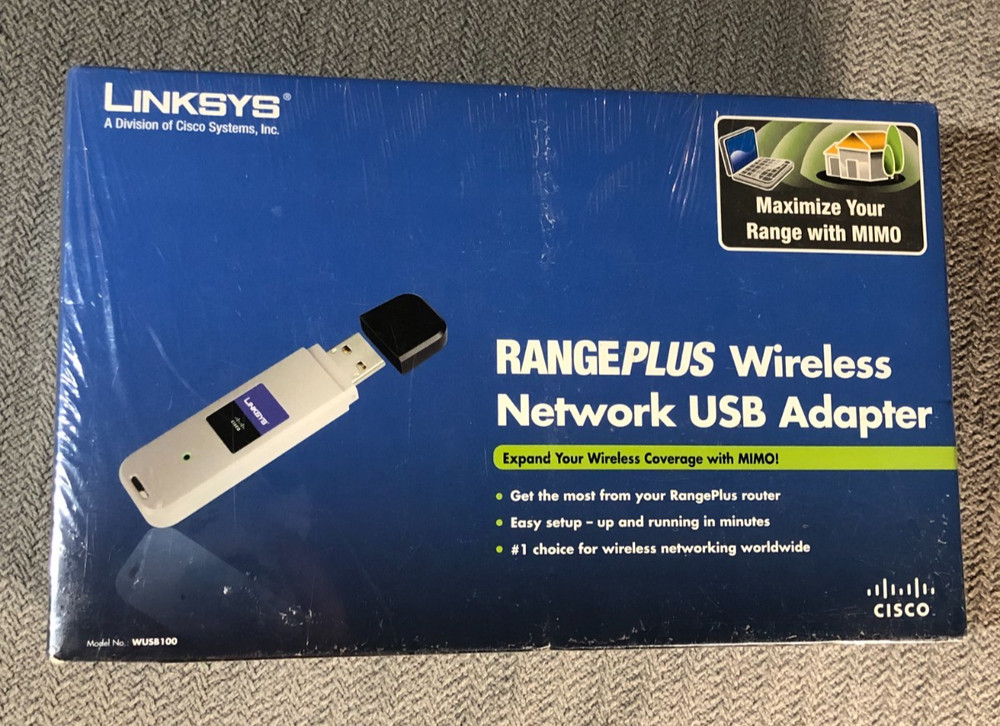 Linksys RanglePlus Wireless Network USB Adapter WUSB100 New Sealed