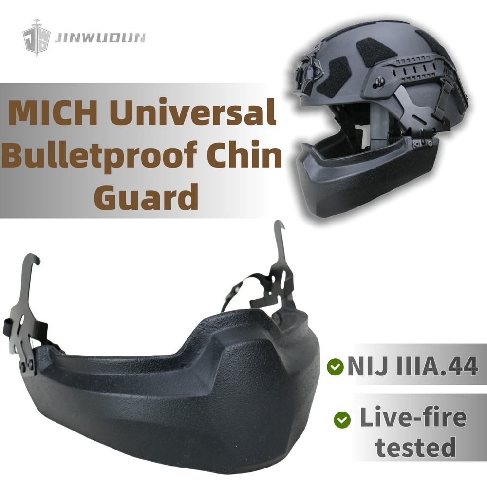 IIIA bulletproof jaw protector 9*19mm, universal bulletproof face shield
