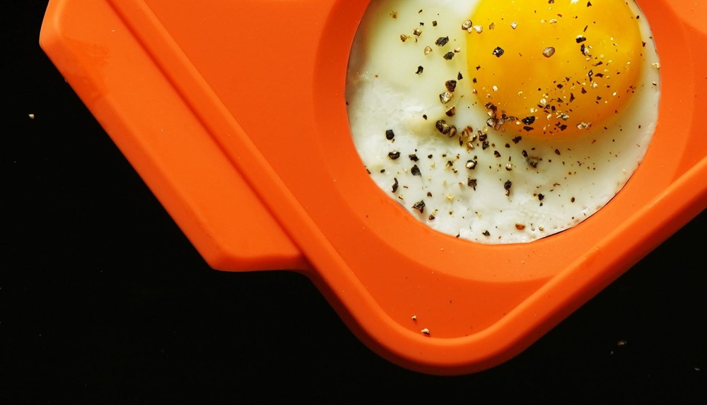 Orange Silicone 6 Section Egg Ring Tray