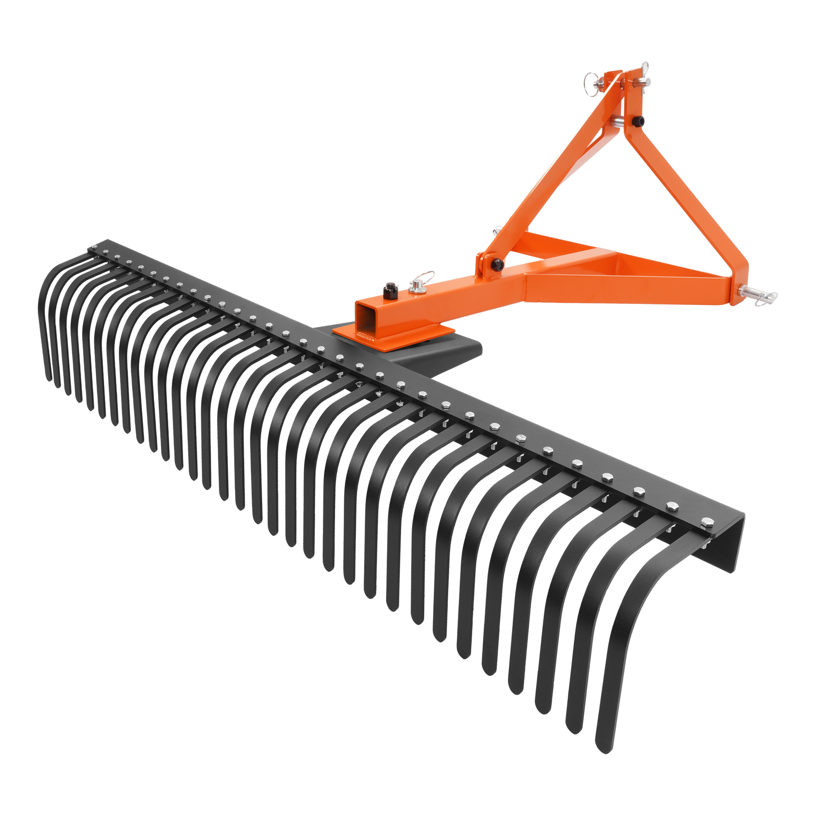 3-Point Landscape Rock Rake 60" Garden Tool For Cat 1 Tractor 360° Grass Comb