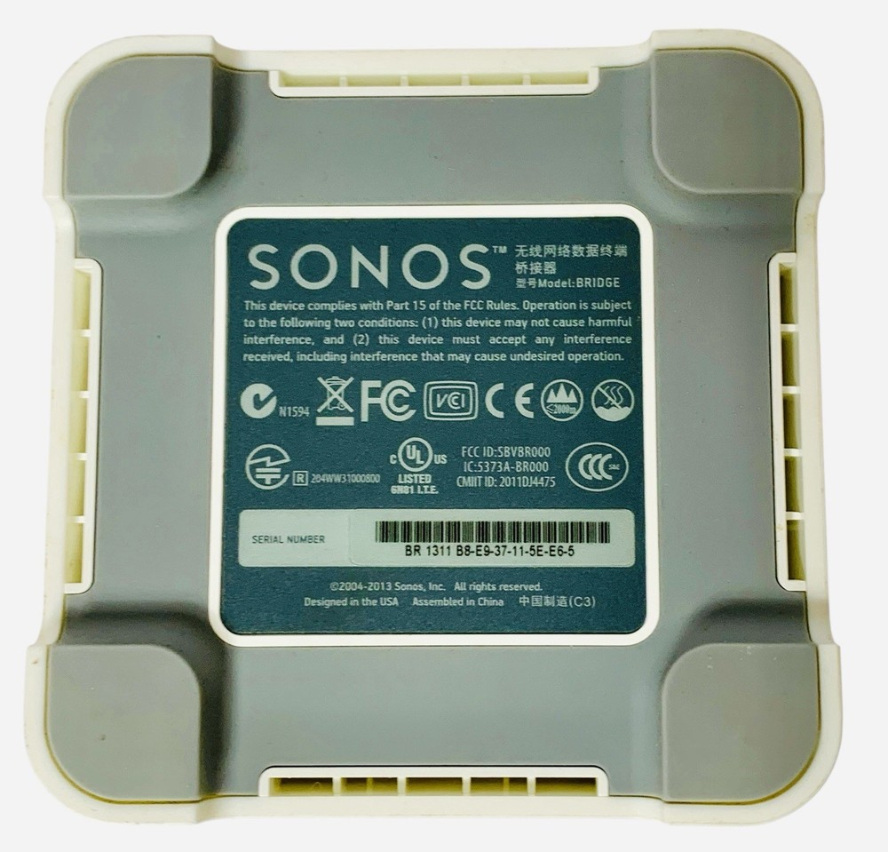 Sonos Bridge White Wireless Network Model BRIDGE No AC Cord