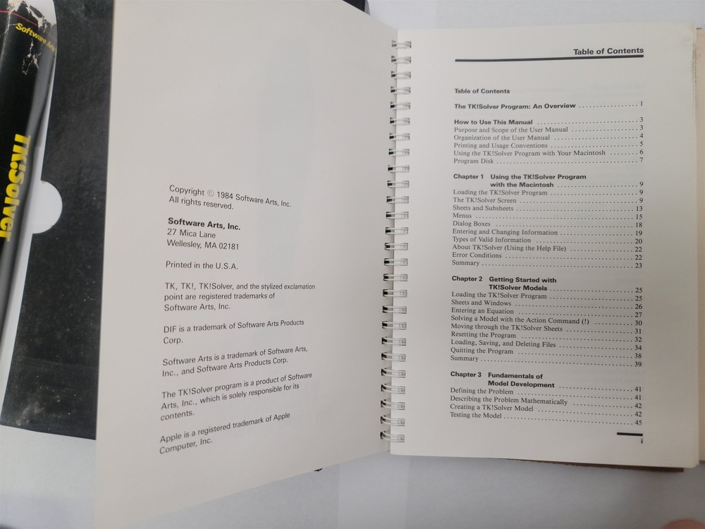 TK! Solver for Apple Macintosh - Box + Manual + Program Disk , 1984